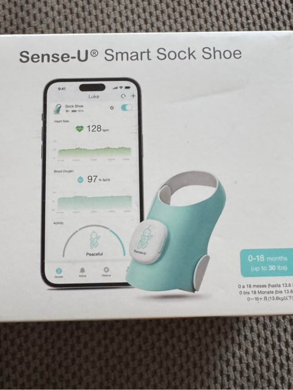 Smart Sock Shoe - Teal Baby Wearable Monitor